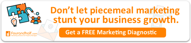 banner ad for Fourandhalf Free Marketing Diagnostic. Says "Don't let piecemeal marketing stunt your business growth. Get a Free Marketing Diagnostic."
