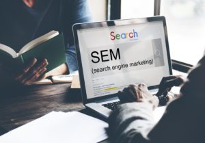 SEM or Search Engine Marketing on a laptop-min