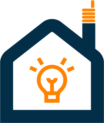 A lightbulb in a house icon